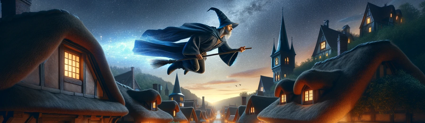 Wizard flying through the air symbolizing the power of Hyperlambda